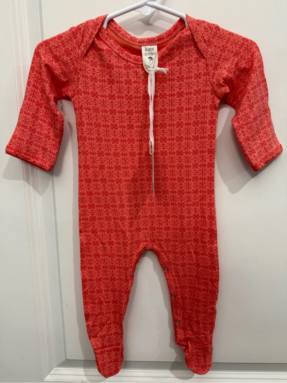 Kate Quinn Red Orange Patterned Baby Bamboo